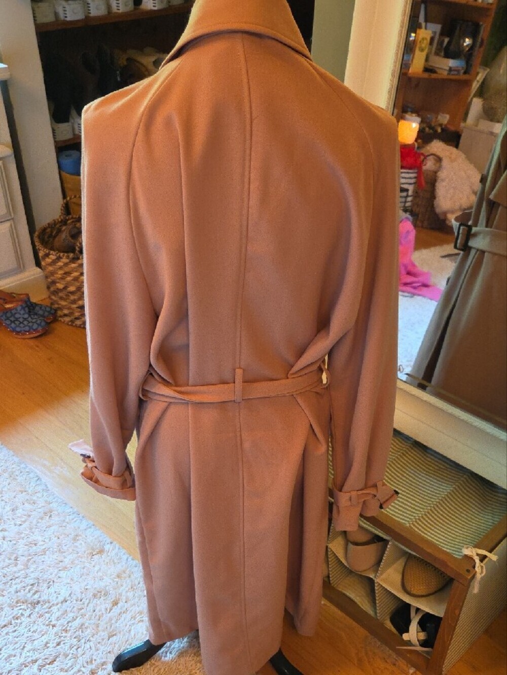 Vero Moda Dusty Rose Double-Breasted Trench Coat with Belt - Picture 2 of 5